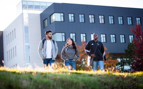 VIU students walking on campus