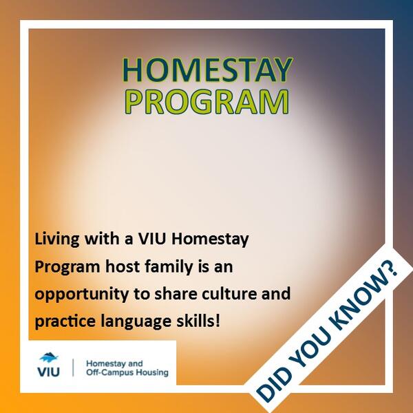 VIU Homestay Program is an opportunity to share language and culture with a Canadian family.