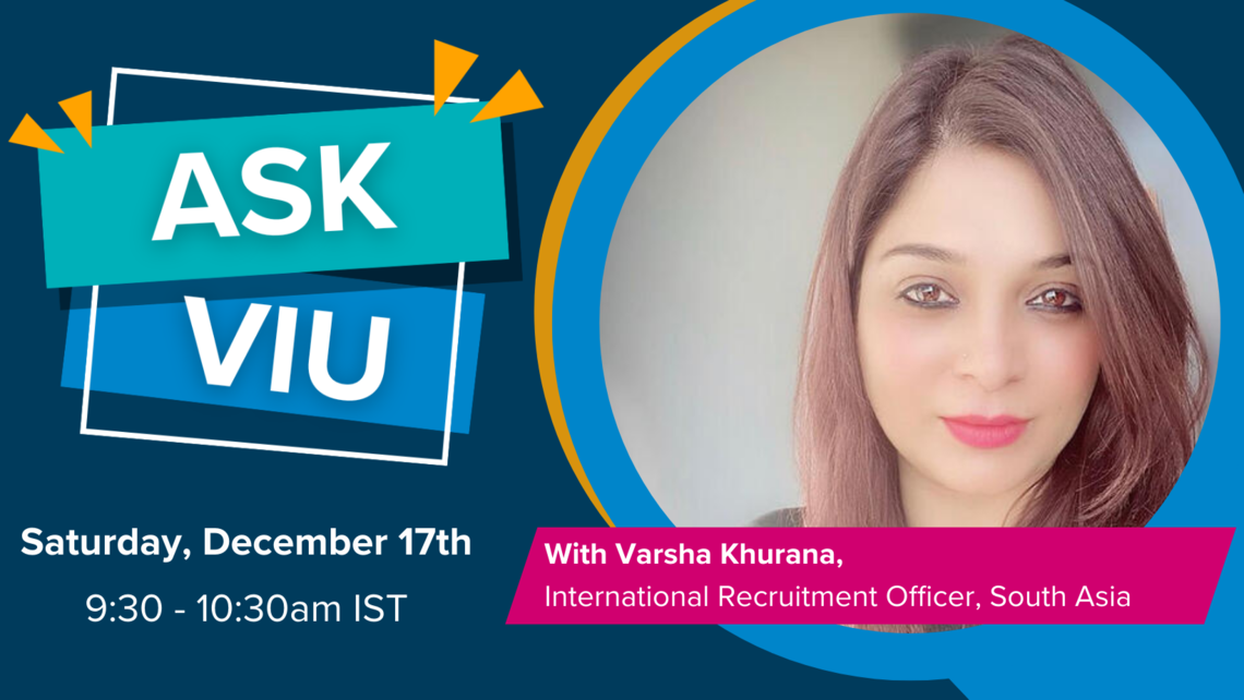 Ask VIU Online Q & A India on Saturday, December 17th