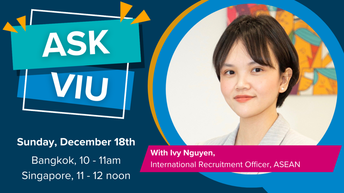 Ask VIU Online Q & A ASEAN on Sunday, December 18th