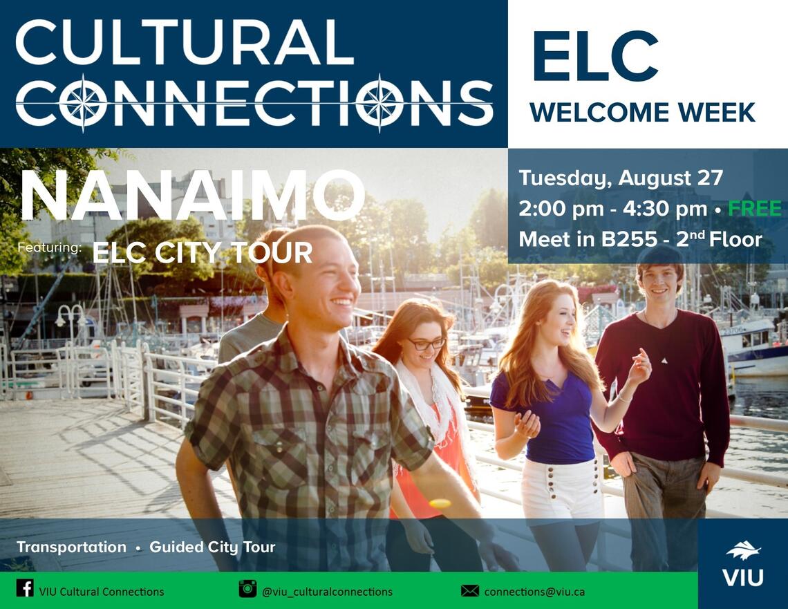 VIU - Cultural Connections - ELC Welcome Week - City Tour Poster