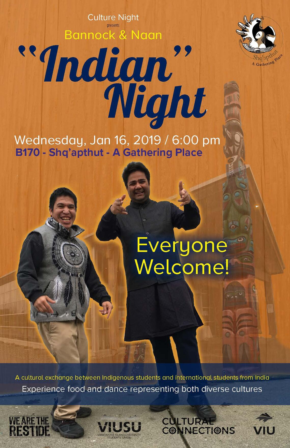 VIU Bannock & Naan "Indian" Night 2019 Poster