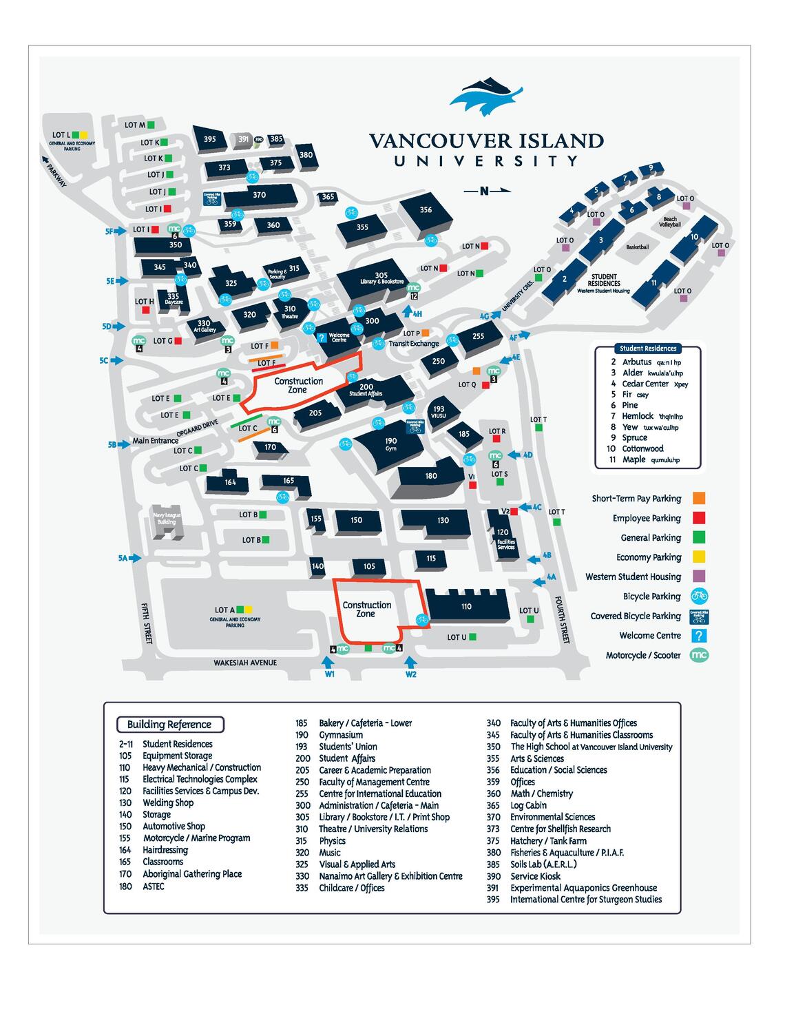 VIU Nanaimo Campus Map