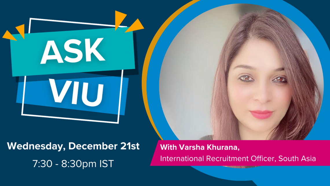 Ask VIU Online Q & A India on Wednesday, December 21st