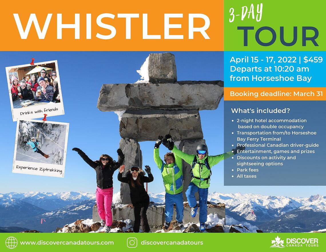 Discover Canada Tours - Whistler 3-Day Custom VIU 