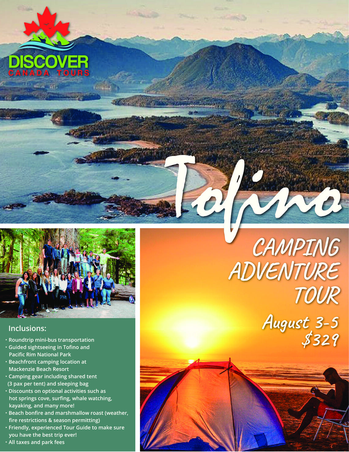 Discover Canada Tours - Tofino Ultimate Camping Tour