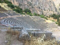 A side view of the 35 rows of seating in the Delphi Theatre.